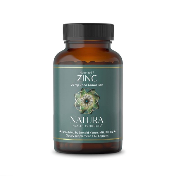 Natura Health Products - Zinc - 25 mg. Highly Bioavailable Food-Grown Zinc - 60 Capsules