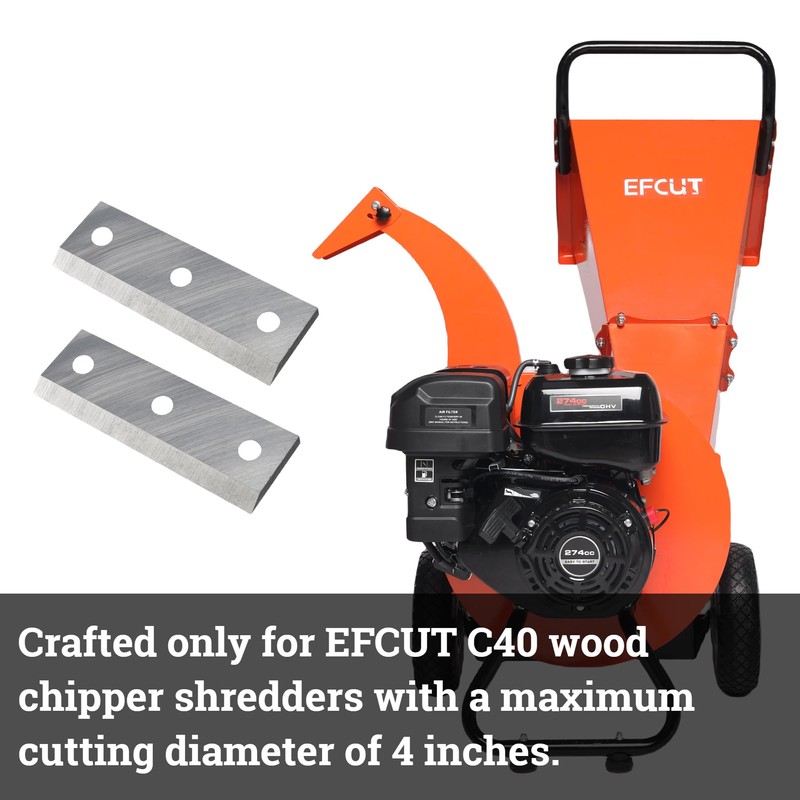 EFCUT Blades Replacement only for C40 Wood Chipper 4 INCH,
