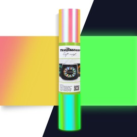 TECKWRAP 0.3m x 1.5m Holographic Sticky Vinyl for Craft Cutters Signs Plotters Glow in the Dark Opal Peach Yellow Pink