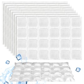 WYKOO 10Packs Self-Absorbing Ice Pack, Ice Pack Sheets for Coolers, Reusable Dry Ice Pack, Lunch Bag Freezer Packs, Flexible Ice Pack Sheets, Ice Mat Cube Sheets for Food Fresh and Beverages Cold
