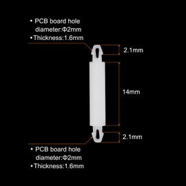 PATIKIL 100PCS PCB Board Isolation Column, Nylon Reverse Locking Circuit Board Clips Standoff Double Head Insulation Bracket Support Height 14mm /0.55"