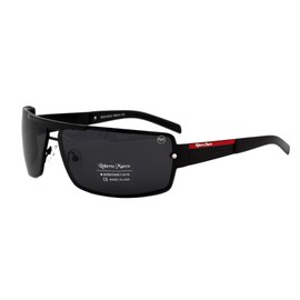 Roberto Marco Polarized Sunglasses for Men`s Drivers Light Grey Lenses. Fashion Design Anti Glare Lens Black Metal Frame