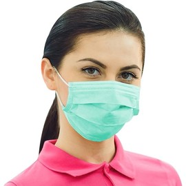 CareMates Soft Disposable 3-Ply Elastic Earloop Patient Mask, Fluid Resistance, 99% Bacterial & Small Particle Filtration, Breathable, 20-count Pack of 4