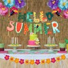 HOWAF Hello Summer Banner, Tropical Flamingo Parrot Theme Summer Beach