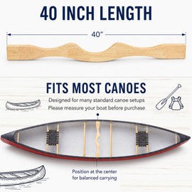 Motionchic 40'' Extra Long Canoe Yoke Carrying Yoke Fits Most Boats Comfortable Portage Support Clear Finished Curved Wood with Beam Ergonomic Shoulder in Enhanced Frame Rigidity for Durable Usage
