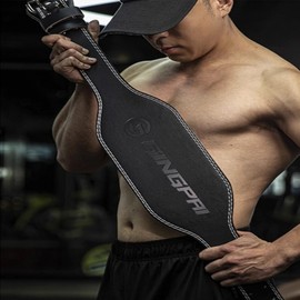 Premium Leather Weightlifting Belt for Squats & CrossFit Waist Support Black/L 2ea