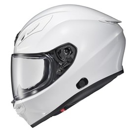 ScorpionEXO R430 Full Face Street Motorcycle Helmet with Bluetooth Ready Speaker Pocketss DOT/SNELL Approved Solid (White - Large)