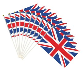 10 PCS Britain Handheld Flag,8.5×5.5 Inch English UK Flags Hand Held Banner For Indoor Outdoor Parade