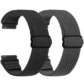 SHIJZWD Elastic Watch Straps 24 mm 22 mm 20 mm 19 mm 18 mm 16 mm Bracelet with Quick Release Adjustable Stretchy Nylon Loop Sport Breathable Replacement Strap for Men Women