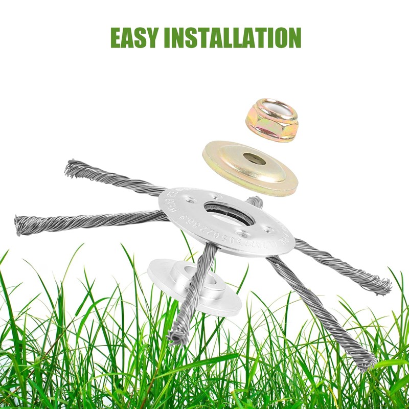 MaxEarn Steel Wire Grass Trimmer Head, 6 Cutter Head Brushcutter,