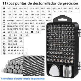 Juego de Desarmadores, 138 en 1 Destornilladores de Precision Extraíble Profesional Magnética, Kit de Herramientas de Reparación para PC, Celulares, Reloje, Cámara, Gafas,Aparato Eléctrico (blanco)