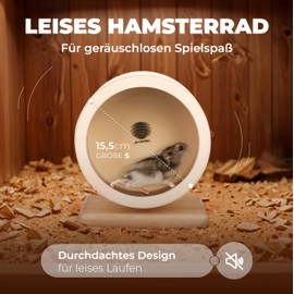 EMPOLEO Hamster Wheel Diameter 16 cm Quiet Balance Bike Hamster Rodent Accessories Made of Wood/Cork Including Replacement Cork Strips