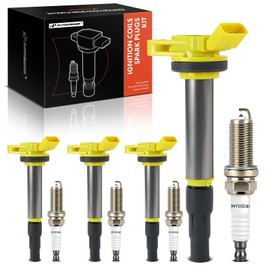 A-Premium (Yellow) Set of 8 Ignition Coil Pack and Iridium Spark Plugs Compatible with Toyota Corolla 2009-2017, Corolla iM 2017-2018, Prius, Prius V, Matrix, C-HR & Lexus CT200h & Scion xD, iM