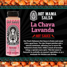 Hot Mama Salsa La Chava Lavanda – A Chili Hot Sauce with Natural Ingredient Rich in Antioxidants, Low Calorie, No Preservatives, Additives, or GMOs – Perfect for Veggies, Chicken, and More – 9 fl oz