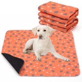 Washable Pee Pad for Dogs of 2Pack Reusable Puppy Non-Slip Pet Training Pads（Orange,36*41"）