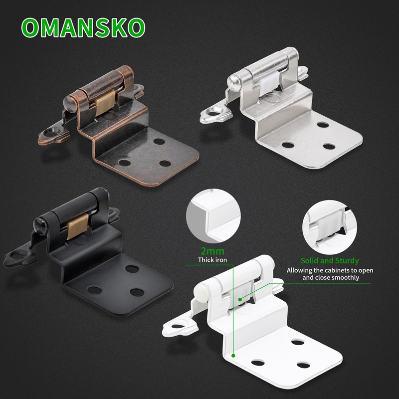 20 Pack 10 Pairs 3/8" Inset Cabinet Door Hinges Satin
