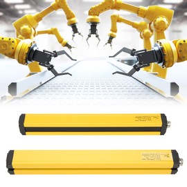 Light Curtain Sensor Switch, Safety Light Grating Security Device 24VDC Safety Grating Punching Machine Protector & Sensing Aluminum Light Screen Sensor for Forging Machine Tools