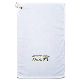Style In Print Golf Towel Greyhound Dad Cotton Bag Accessories White