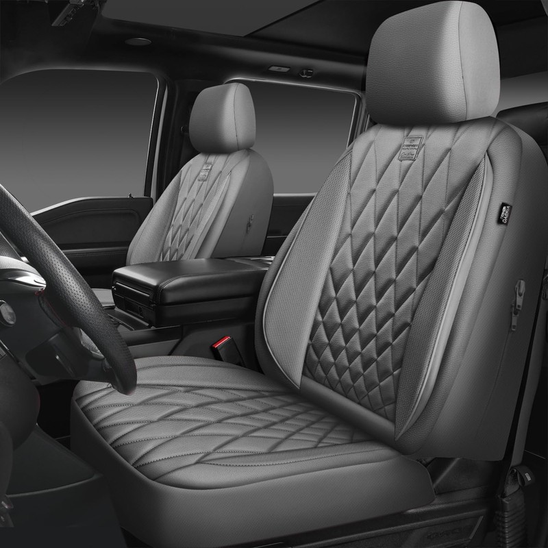 CAR PASS Piping Luxury Leather Seat Covers Full Set,5 Seats