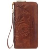 Blucoay Real Leather Womens Wallet,RFID Blocking Long Wallet For Women