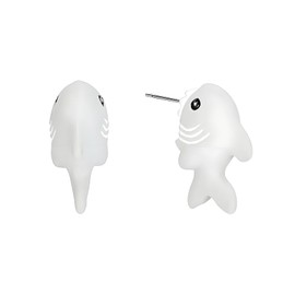 LPYO Dinosaur Stud Earrings for Women Minimalist Cute Enamel Tiny Piercing Earrings Funny 3D Polymer Clay kawaii Animal Bite Stud for Dinosaur Lover Jewelry Gifts (Big Shark)