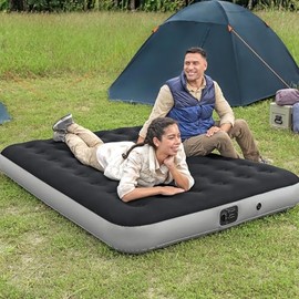 Coleman River Gorge Cama de Aire Queen de 9.5 Pulgadas, Bomba de Aire incorporada, colchón Inflable, Protector de pinchazos, diseño Duradero, Todo... 