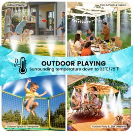 Outdoor Misting Fan Kit, Water Mister Spray for Cooling, 33FT (10M) Misting Line + 10 Brass Nozzles, Compatible with Any Outdoor Fan
