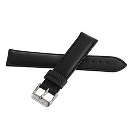 Genuine Hamilton Men's Black Leather Watch Band Strap with Silver Buckle 20mm