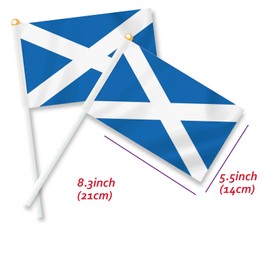 10 PCS Scotland Handheld Small Flag, Scottish Hand held Mini Decor Decoration Banner