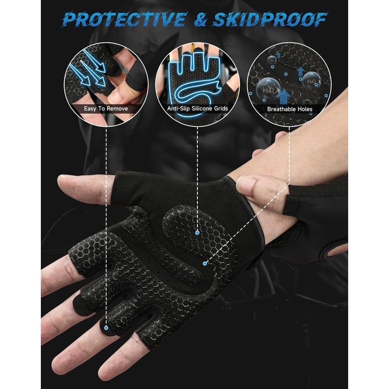 COFIT Ventilated Workout Gloves With Curved Open, Lightweight Summer Gym