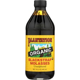 Plantation Blackstrap Molasses, Organic, 15 oz (Pack of 6)
