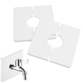 FENGCHUANG Heater Pipe Rosette Pack of 2, Rosettes for Radiator Pipes 24 mm, Snap-in Tap, Wall Hole, Pipe Cover, Collar/Wheel Ring for Pipes (White)