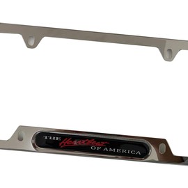 The Heartbeat of America License Plate Frame Cover Holder Stainless Steel Car Accessories 1Pc