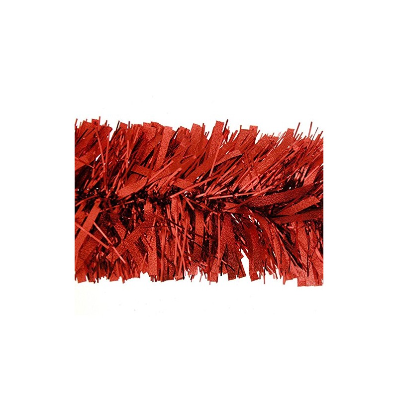 2m (6.5ft) Deluxe Thick Chunky Wide Red Shiny Christmas Tree