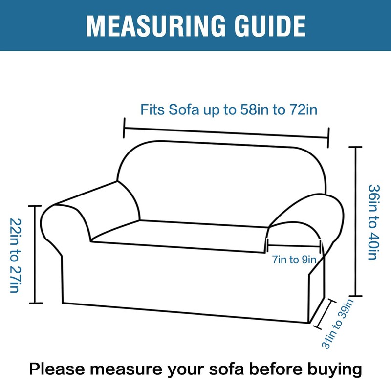 H.VERSAILTEX Stretch Velvet Loveseat Covers for 2 Cushion Couch Covers