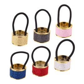 TOVINANNA 6pcs Rose Gold Jewelry Hair Ties Ponytail Holders for Women Metal Hair Cuffs Styling Accessories