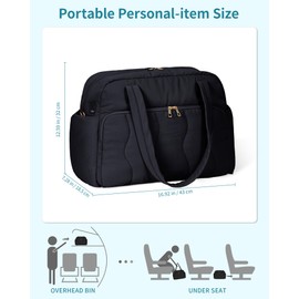 Wandering Nature Personal Item Travel Bag, Small Duffle Bag for Women with Wet Pocket & 14'' Laptop Compartment, Lightweight Carry on Weekender Duffel, Wave pattern