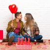 Leitee 33 Pcs Valentine Bottle Toss Game Bowling Set Red
