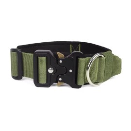 DO&G Tactical Dog Collar Heavy Duty Adjustable Military Training Collar Metal Buckle