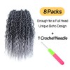 CISINPO Boho Twist Crochet Hair 14 Inch, 8 Packs Wavy