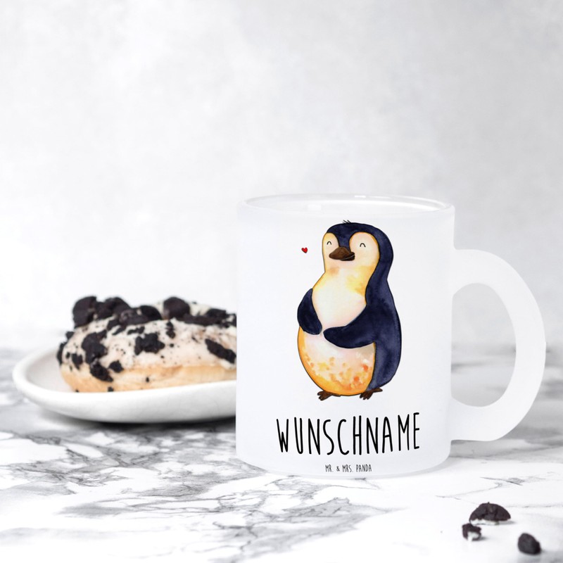 Mr. & Mrs. Panda Personalisierte Teetasse Pinguin Diät - Personalisierte