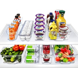 Sorbus Fridge Bins and Freezer Bins Refrigerator Organizer Stackable Food Storage Containers BPA-Free Drawer Organizers for Refrigerator Freezer and Pantry (Pack of 8)
