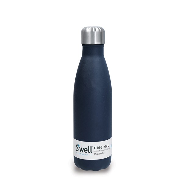 S'well Original Water Bottle, Azurite, 500ml. Vacuum-Insulated Drinks Bottle Keeps Drinks Cold and Hot - BPA-Free Stainless Steel Hydration Bottle for On The Go