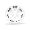 Weekly Round Pill Box 8.5cm with Large Italian Writing -