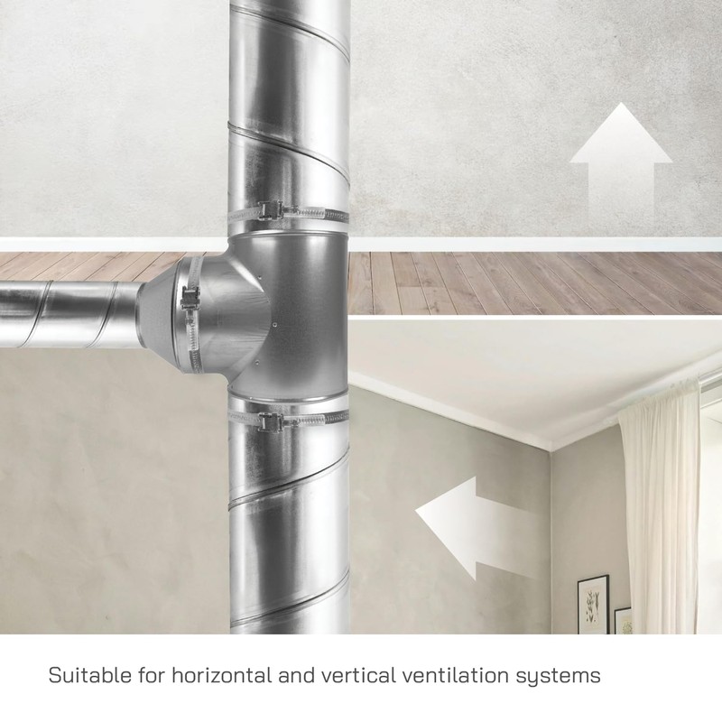 Vent Systems 8'' Inch T Shape Duct Connector 3 Way