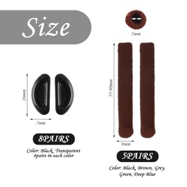 5 Pairs of Temple Tips and 8 Pairs of Nose Pads, Non-Slip Temple Tips, Elastic and Comfortable Temple Tips, Glasses Accessories