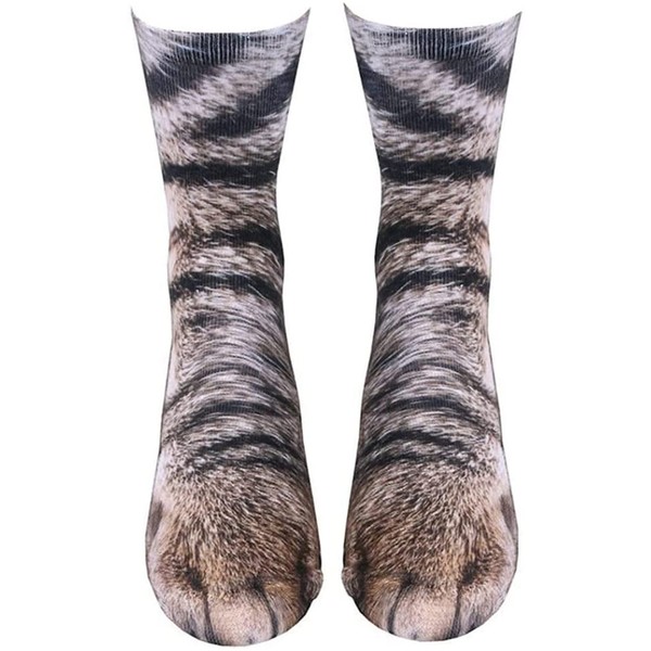 Wansruee Unisex 3D Animal Feet Print Socks Cat Dog Horse