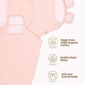 MY LITTLE ZONE 3-Pack Baby Swaddle Sleep Sacks, Baby Wrap Swaddles for Newborn, Cotton Sleep Sacks, Sleepsack Swaddles for Babygirl, Babies Essentials (Floral Pink Baby's Swaddle 0-3 Months)