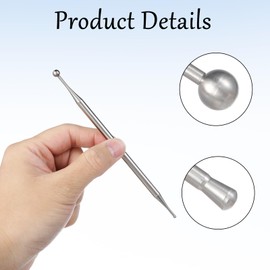 Acupuncture Pen Dual Head Facial Reflexology Massage Tool 15cm/5.91in Stainless Steel Ear Body Point Probe Tip Acupressure Ear and Body Point Probe Pen for Deep Tissue