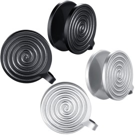 FLYUN Clip-on Pressure Earrings for Keloids, Acupressure Earrings, Compression Earrings for Keloids, Ear Cuff, Stainless Steel Spiral Non-pierced Earrings (SILVER & BLACK)